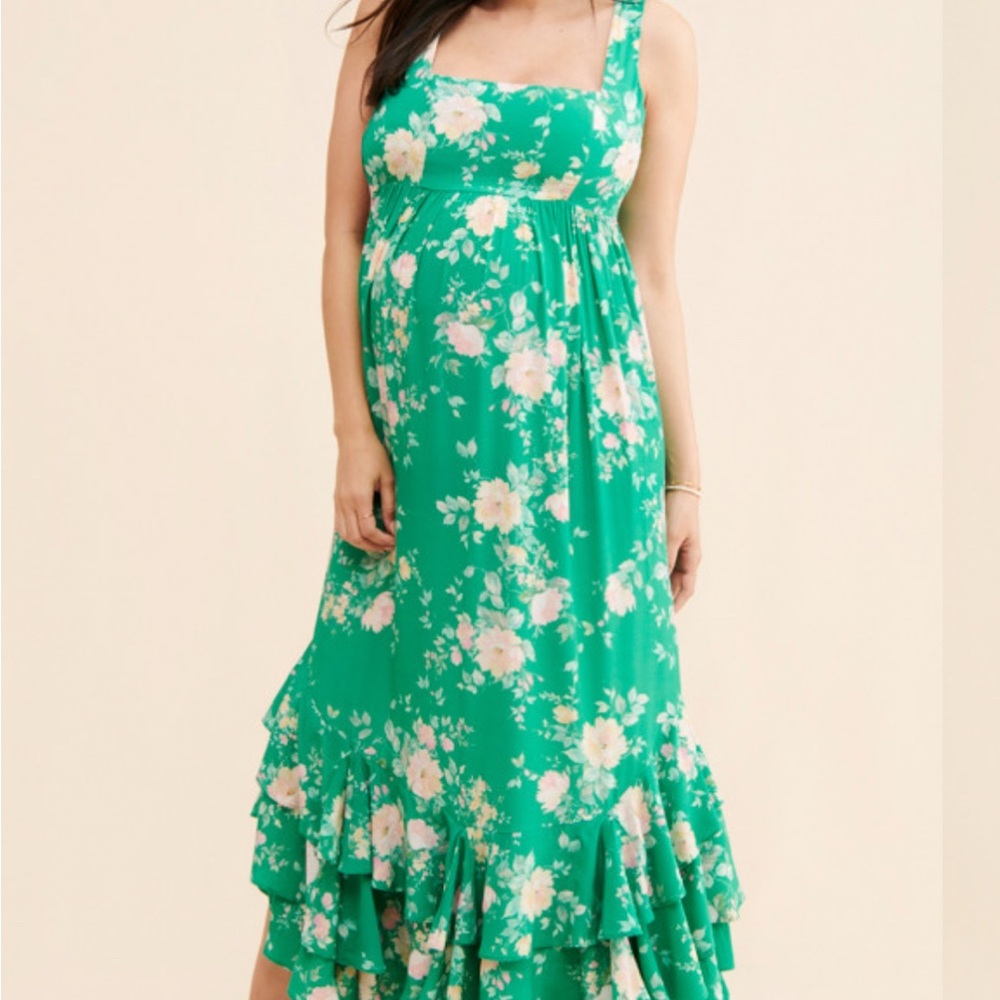 Floral Green Maxi Dress